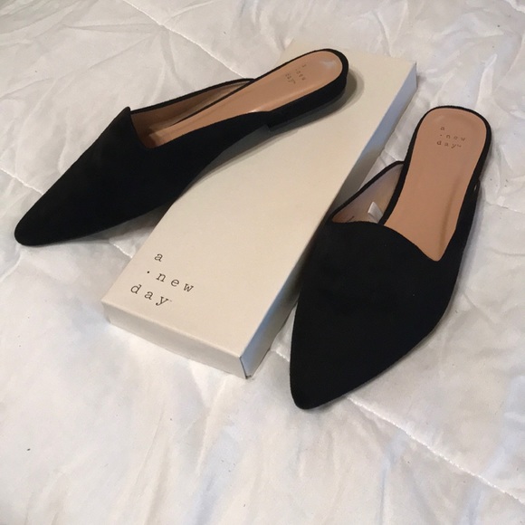 a new day Shoes - Black Suede Mules